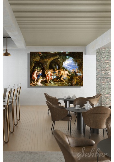 Peter Paul Rubens Ve Jan Brueghel'in The Feast Of Acheloüs Adlı Eseri Yatay Kanvas Tablo 4327 Çok Renkli