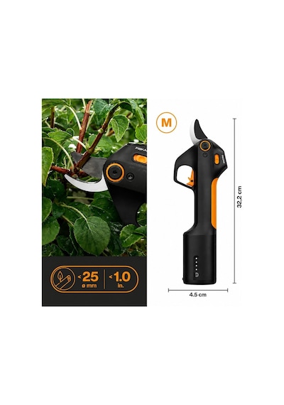 Fiskars Akülü Budama Makası Bypass M Batarya Dahil 1082297