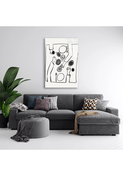 Yemek Masası Line Art - Cam Tablo - Deg1650 70 X 110 Cm