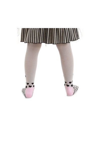 Denokids Unicorn Gri Pembe Kız Çocuk Külotlu Çorap Çok Renkli