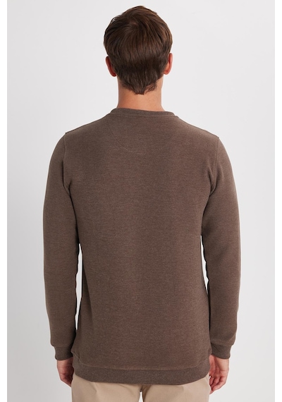 Tudors Erkek Slim Fit Dar Kesim Pamuklu Selanik Kumaş Bisiklet Yaka Kahverengi Sweatshirt-35777 Kahverengi Tudors Erkek Slim Fit Dar Kesim Pamuklu Selanik Kumaş Bisiklet Yaka Kahverengi Sweatshirt-35777 Kahverengi