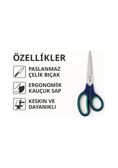 Suwors 21.5 Cm Paslanmaz Çelik Büyük Ofis Makası