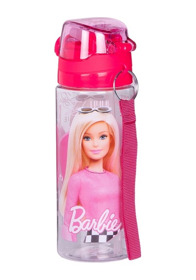 Wiggle 500ml Barbie Pipetli Askılı Kilitlenebilir Su Matarası Pembe2