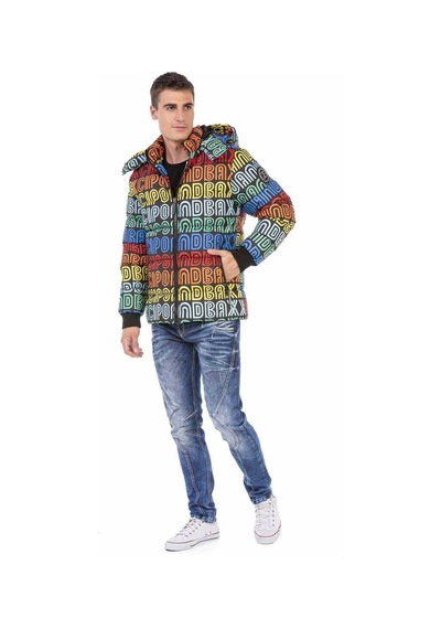 Cipo & Baxx Cm186 Multi Color Erkek Şişme Mont Siyah