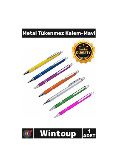 Kalem Lüks Şık Ofis Tasarım Kalite Hediyelik İmza Yazı Aksesuar Ergonomik Metal Tükenmez Kalem Mavi Çok Renkli