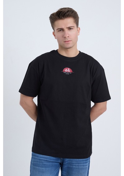 Velvoria Unisex Oversize Rıdıng Sınce Baskılı Siyah Renk T-shirt