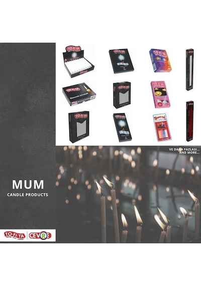 To-Fi-Ta Beyaz Mum Kalın 20'Li Ekonomik Paket - 1 Mum:14 Cm