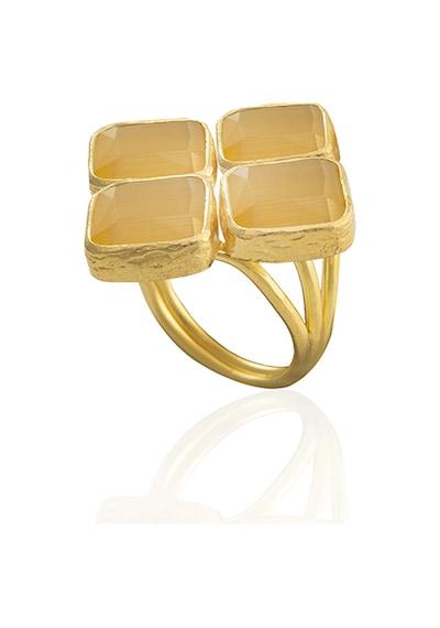 Kadir Jewellery 22 Ayar Altın Kaplama Kadın Zirkon Taşlı Yüzük Sarı 20271581