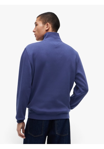 Tommy Hilfiger Tjm Reg Fleece Qz Mock Nck Ext Erkek Mavi Sweatshirt - Dm0dm20339