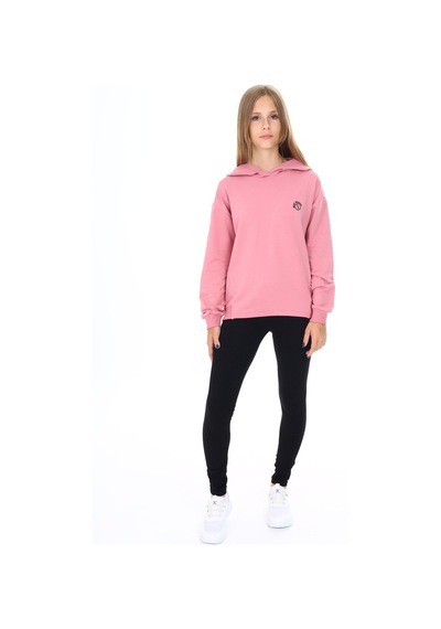Toontoy Kids Toontoy Kız Çocuk 2'li Takım Baskılı Kapüşonlu Düşük Omuz Sweatshirt & Basic Düz Tayt Gül Kurusu Toontoy Kids Toontoy Kız Çocuk 2'li Takım Baskılı Kapüşonlu Düşük Omuz Sweatshirt & Basic Düz Tayt Gül Kurusu