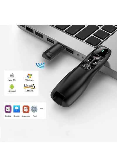 Maks Technology Mkst K400 Wireless Presenter Kablosuz Uzaktan Kumandalı Lazer Sunum Kalemi - Siyah