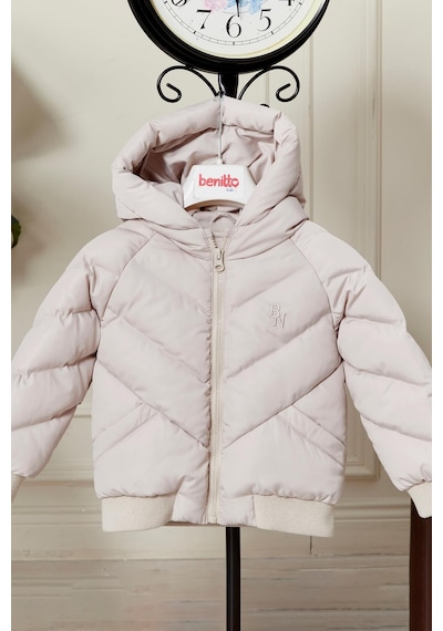 Benitto Kids Erkek Bebek Kapüşonlu Kışlık Mont 51332 Bej