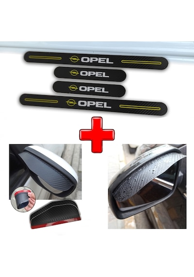 Opel Astra K Uyumlu Carbon Kapı Eşiği + Ayna Yağmur Koruyucu (552943825)