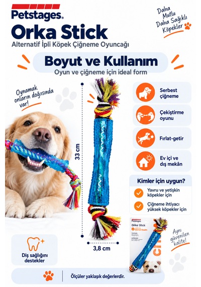Petstages Orka Stick İpli Köpek Çiğneme Oyuncağı