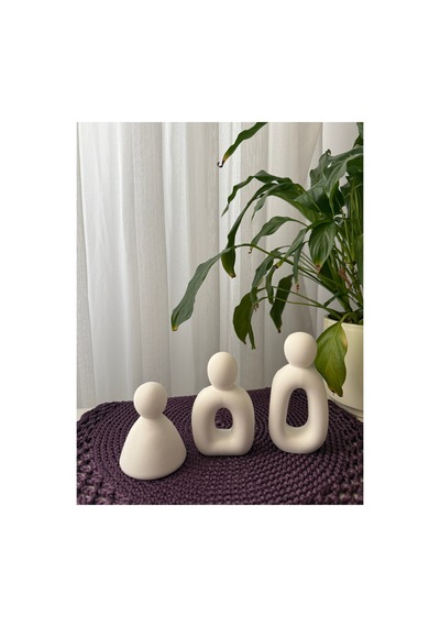 Dekoratif 3lü Set Beyaz