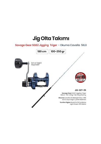 Savage Gear Sgs2 Jigging Triger 180cm - Okuma Cavalla 5ıılx - Jig Olta Takımı 25