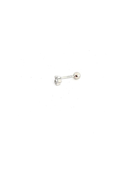Zirkon Taşlı 925 Ayar Gümüş Yıldız Figürlü Tragus Piercing Gümüş