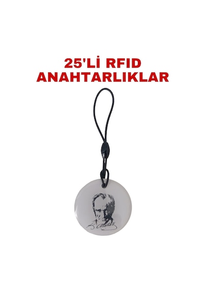 Sr-604 A Yazılabilir Ve Kopyalanabilir Rfıd Proximity Anahtarlık 125 Khz Atatürk Tasarımlı Keyfob 25 Adet