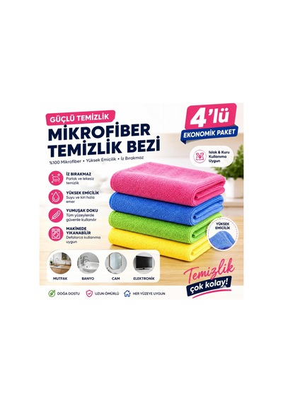 Mıcrofıber Bez 40 40 4lü Paket