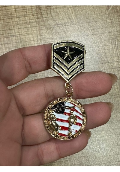 6 x 3 CM Amerika Özgürlük Heykeli Broş Apolet Yaka İğnesi Çok Renkli