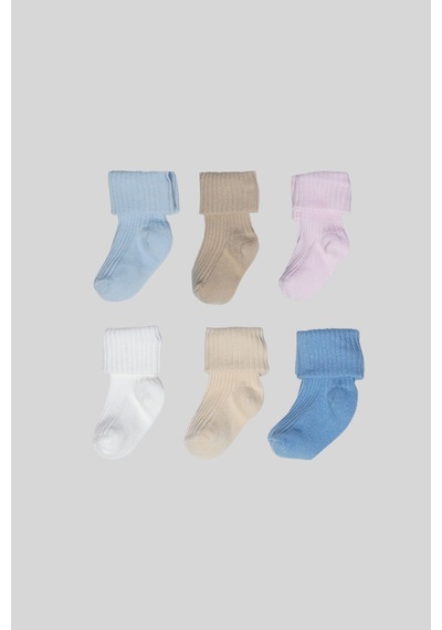 Defne Baby 6 Çift Newborn Anti-bakteriyal Yeni Doğan Ve Bebek Çorabı 0-6 Ay Karışık