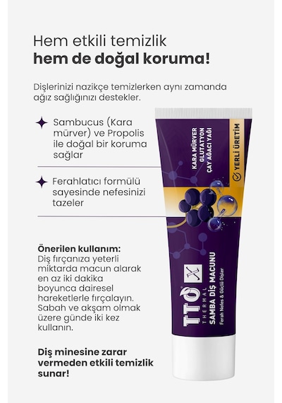 Tto X Kara Mürveli Diş Macunu Ferah Nefes Temel Bakım