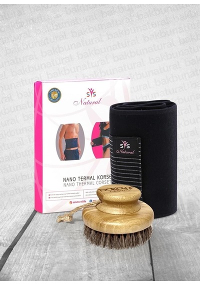 Nano Termal Korse Ve Profesyonel Bambu Atkılı Masaj Fırçası Karışık