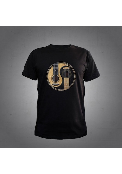 Herşey Nota Gitar Tshirt Siyah Unisex 001