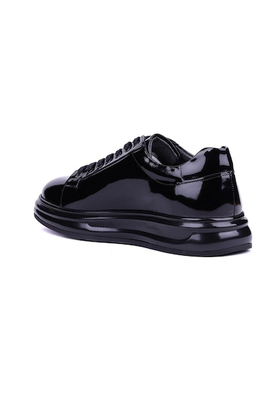 Fosco - Hakiki Rugan Deri Siyah Renk Erkek Sneaker - 3240-1521 Siyah