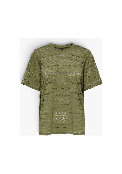 Only Onlanırı S/s O-neck Top Jrs Kadın Yeşil T-shirt - 15350242 Çok Renkli