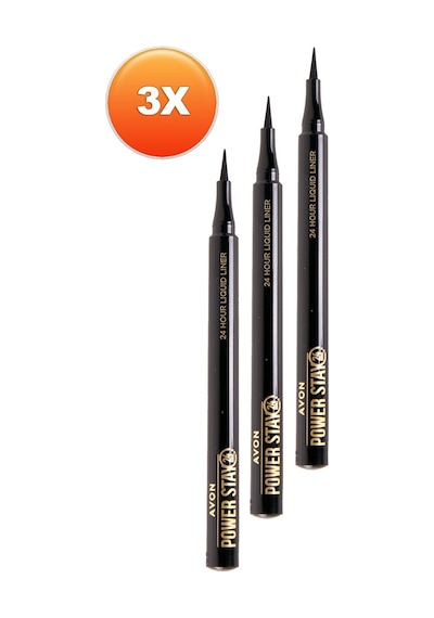 Avon Power Stay Likit Liner Blackest Black 3'lü
