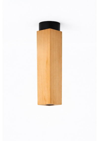 Masif Ahşap Dörtgen Tavan Aydınlatma Modern & Minimal Tasarım 22,5 5,5 Cm Ahşap