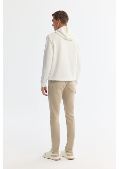 Avva Erkek Ekru Kapüşonlu Baskılı Elastan Regular Fit Sweatshirt A42y1332
