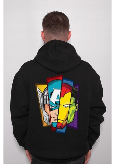 Marvel Süper Kahramanlar Sweatshirt Unisex Kapüşonlu Hoodie 001