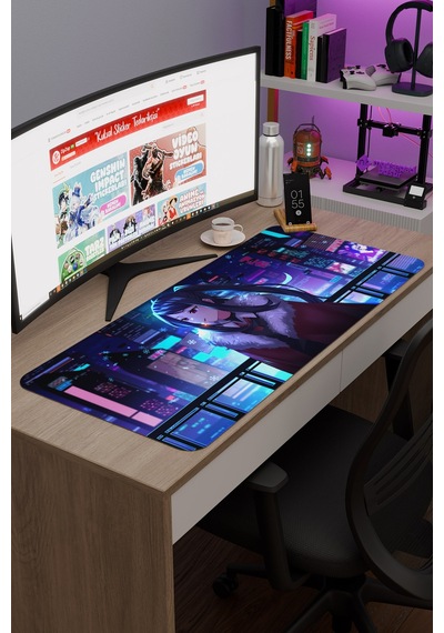 Va-11 Hall-a Kaymaz Dikişli Kauçuk Oyuncu Mousepad V2 - 90x40 Xxl Gaming Mouse Pad Fare Altlığı