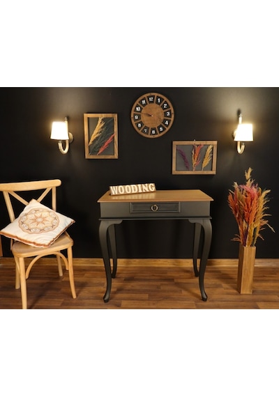Wooding 80 Cm Çekmeceli Masif Siyah Naturel Dresuar (548586970) Siyah