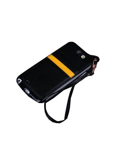 Samsung Uyumlu Galaxy Note 2 (N7100) Kilif Badi Kartlikli Arka Kapak Siy 225300637