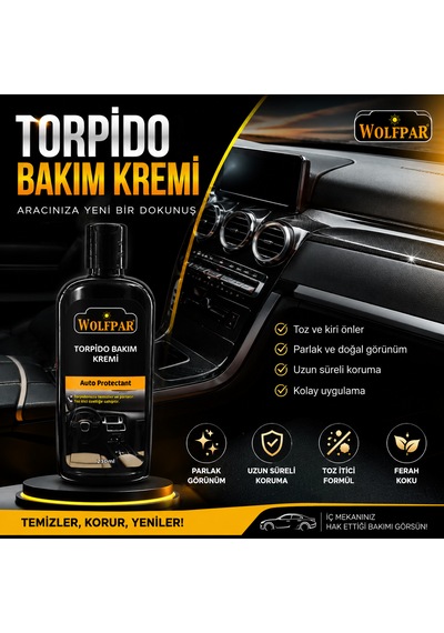 Torpido Bakım Kremi 230 Ml Toz İtici, Parlatıcı Ve Koruyucu Oto İç Trim Bakımı 1