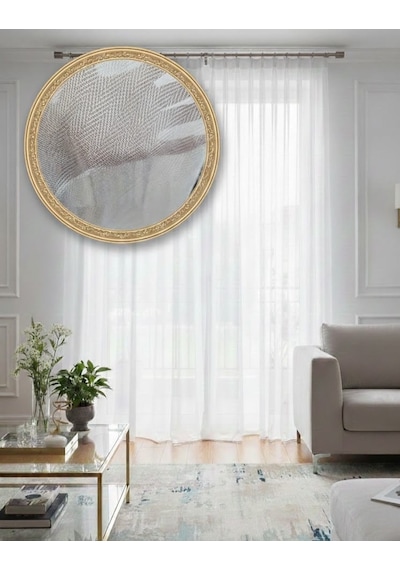 Livoras Home Balıksırtı Sık Dokuma Tül Perde Beyaz