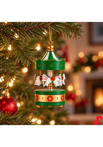 Yeşil Mini Atlıkarınca, 8,5 Cm X 3,5 Cm - 1 Adet