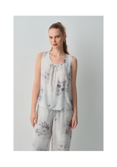Suwen Glace Atlet Pantolon Pijama Takımı Wsh10510044337 Gri