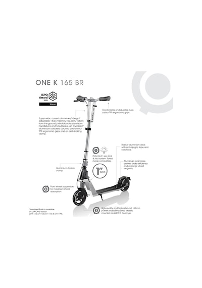 Globber One K 165 Deluxe Scooter - Siyah