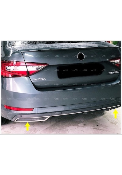 Skoda Superb Krom Egzoz Çerçevesi 2 Prç 2015-2019 Paslanmaz Çelik