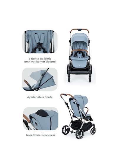 Kanz Snap Autofold Travel Sistem Bebek Arabası Foggy Blue