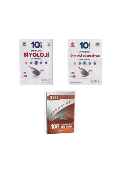 2027 Limit 10. Sınıf Etkinlikli Biyoloji + Edebiyat Türk Dili Ve Edebiyatı Soru + Ankapade 3'lü Set