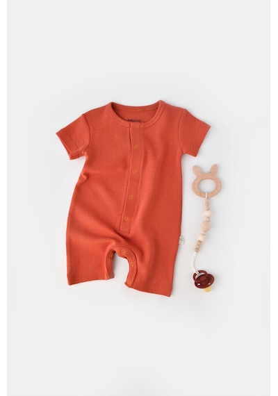 BabyCosy Organik Kısa Kollu Tulum Tarçın - Csyw1015 - Rebebe Tarçın