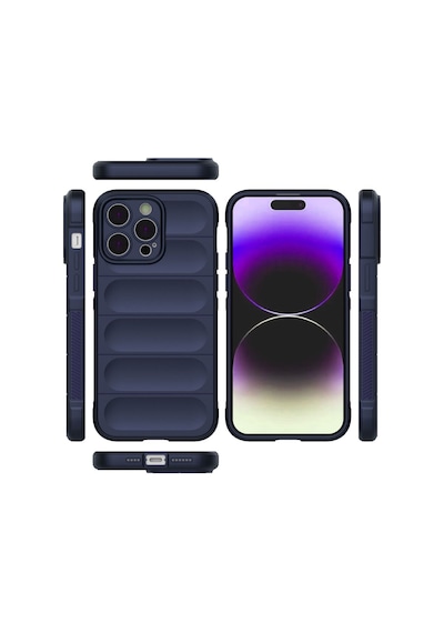Apple Uyumlu iPhone 14 Pro Kılıf Elde Tutma Kolaylıkla Kaydırmaz Kenar Line Dizayn Optietnik Kapak Lacivert