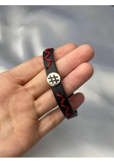 Hashtag Tag İşareti Kare İşareti Kırmızı İp Detaylı Gümüş Kapla Renkli