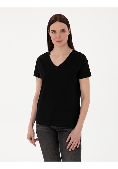 Pierre Cardin Kadın Siyah Tişört 50305749-vr046 Siyah