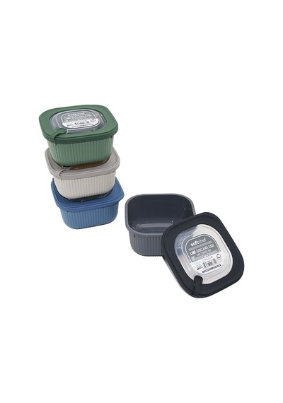 Softchef-00681 Line Renkli Plastik Saklama Kabı 600ml Vakum Kapak - 24'li Paket Diğer